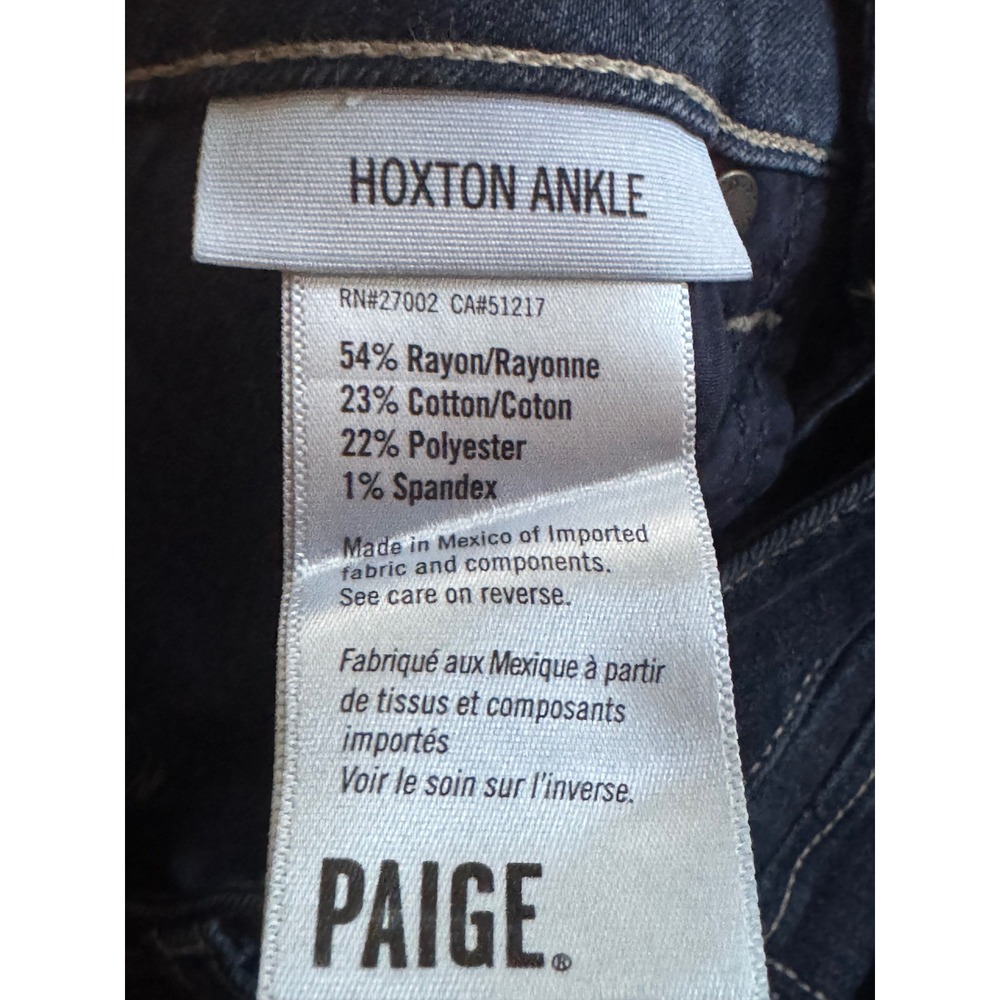PAIGE Hoxton Ankle Skinny Jeans Dark Indigo High Rise Denim Womens Size 25 - Picture 4 of 7